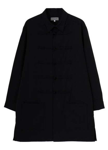 WOOL GABARDINE CHINA BUTTON BLOUSE