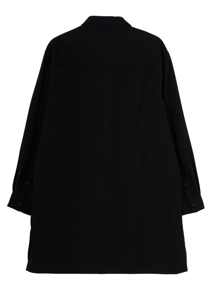 WOOL GABARDINE CHINA BUTTON BLOUSE