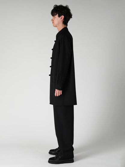 WOOL GABARDINE CHINA BUTTON BLOUSE