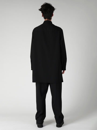 WOOL GABARDINE CHINA BUTTON BLOUSE