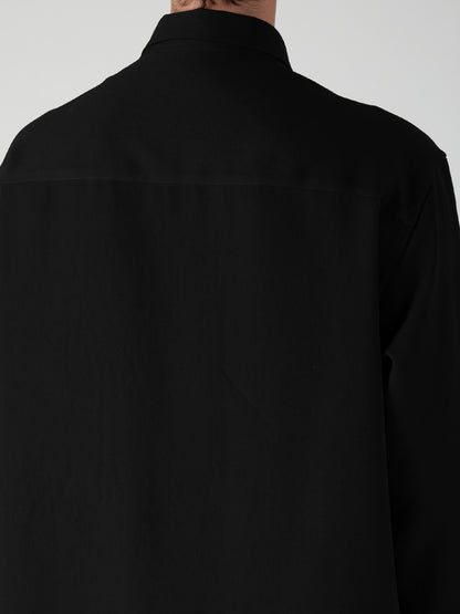 WOOL GABARDINE CHINA BUTTON BLOUSE