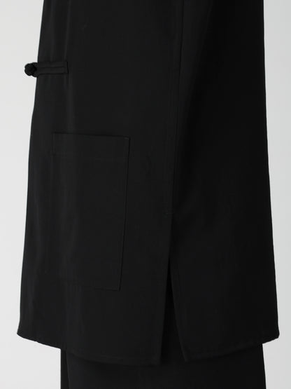 WOOL GABARDINE CHINA BUTTON BLOUSE