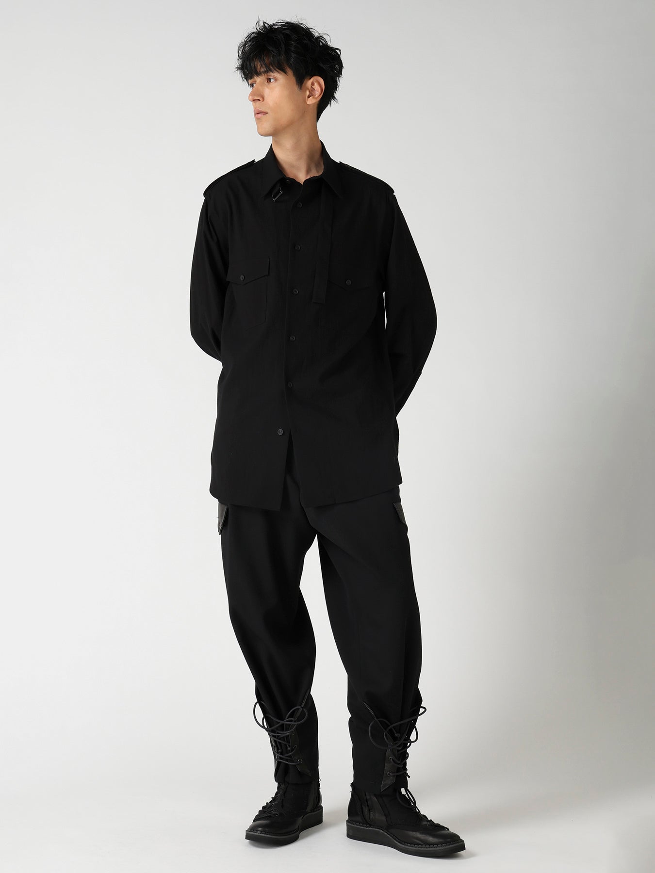 ORGANIC CALICO COLLAR TAB BLOUSE