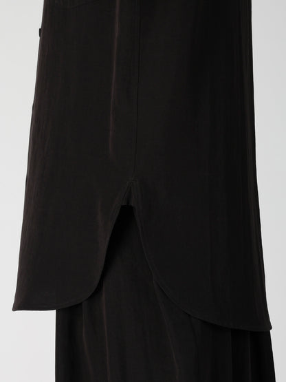TA SLUB DE CHINE COLLAR TAB BLOUSE
