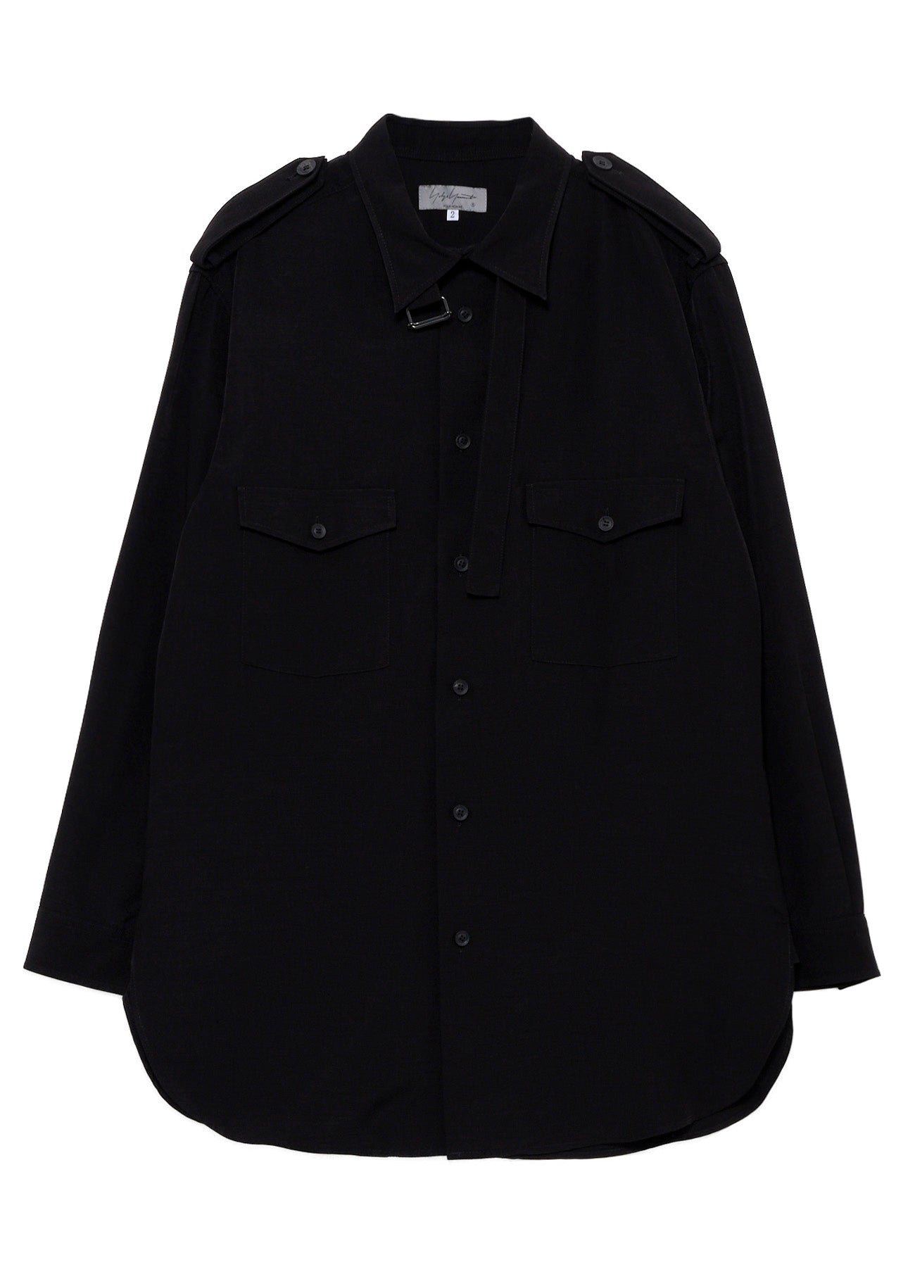 TA SLUB DE CHINE COLLAR TAB BLOUSE