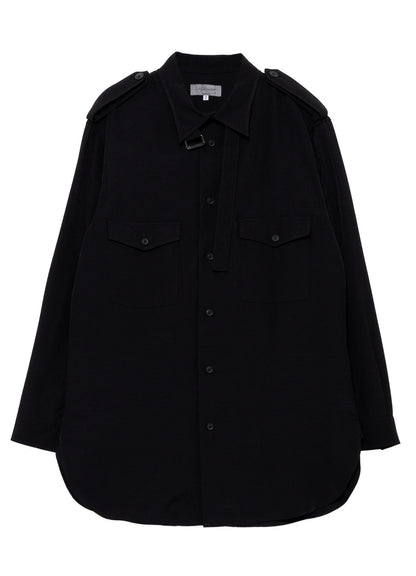 TA SLUB DE CHINE COLLAR TAB BLOUSE