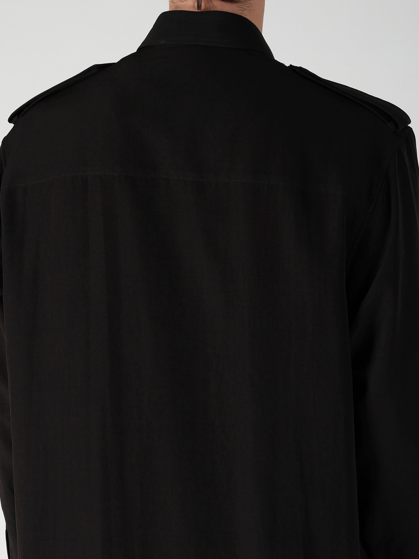 TA SLUB DE CHINE COLLAR TAB BLOUSE
