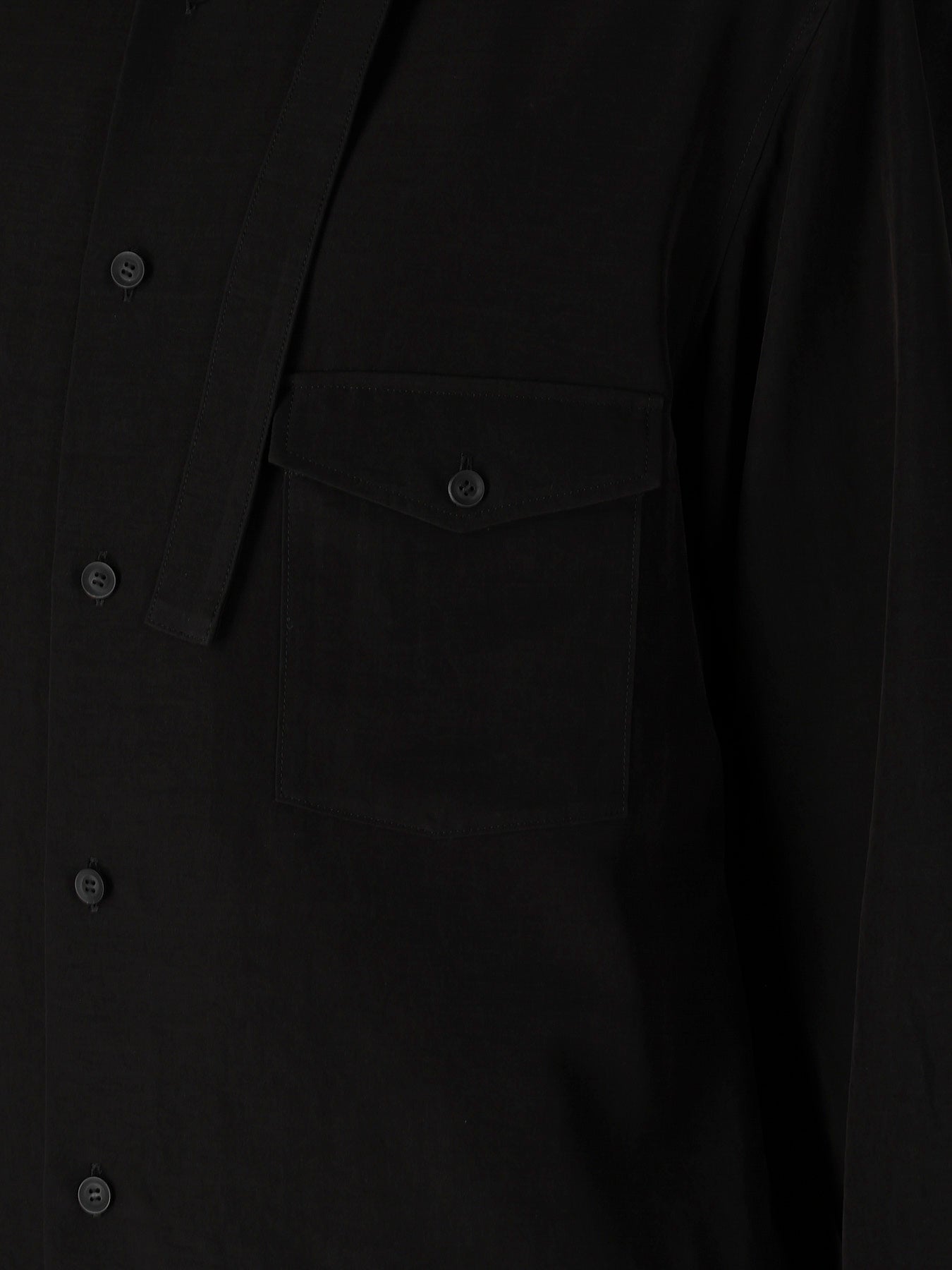 TA SLUB DE CHINE COLLAR TAB BLOUSE