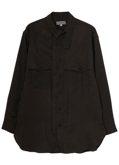 PIGMENT DYE TWILL CHEST DETAIL BLOUSE