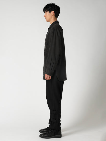 PIGMENT DYE TWILL CHEST DETAIL BLOUSE