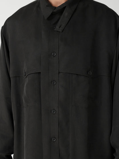 PIGMENT DYE TWILL CHEST DETAIL BLOUSE
