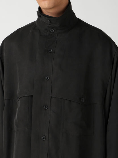 PIGMENT DYE TWILL CHEST DETAIL BLOUSE