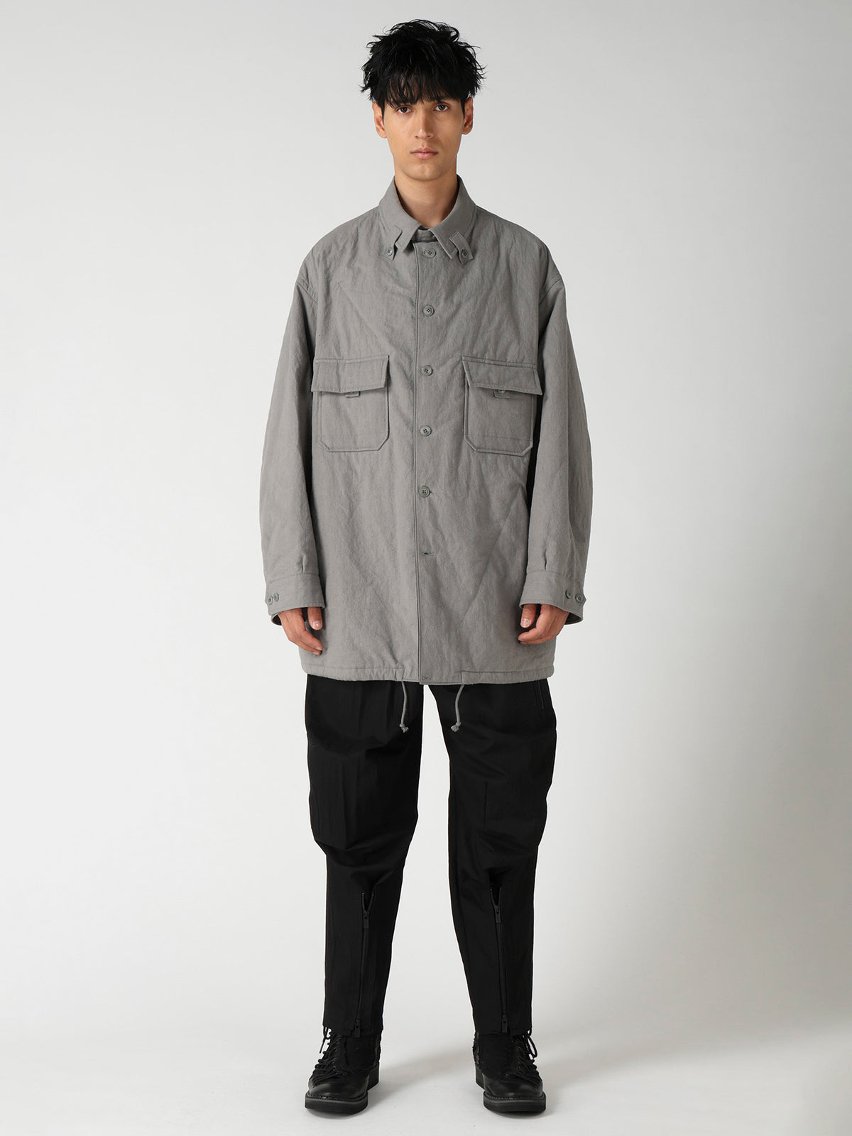 LI/C GREY CANVAS PADDED BLOUSE BLOUSON