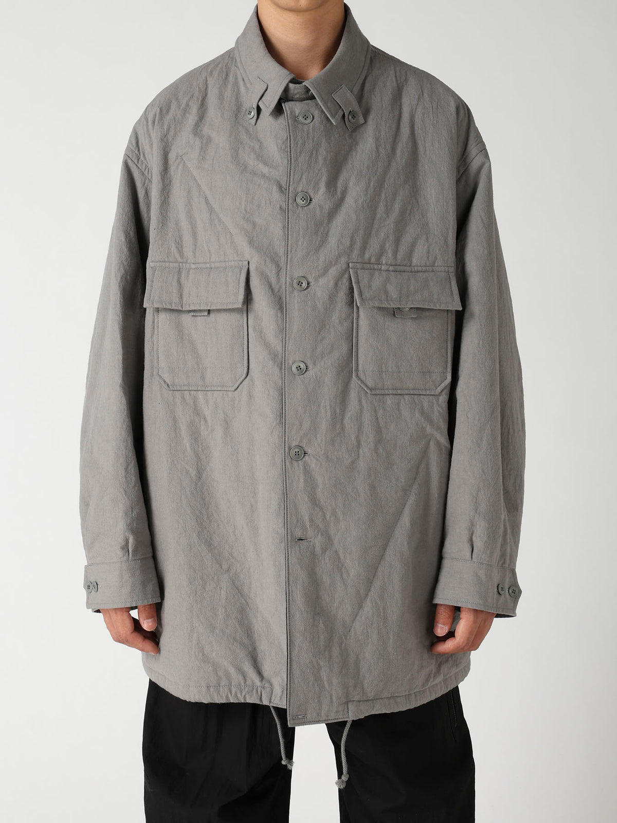 LI/C GREY CANVAS PADDED BLOUSE BLOUSON