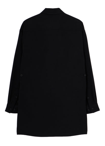 WOOL GABARDINE VEST LAYERED BLOUSE