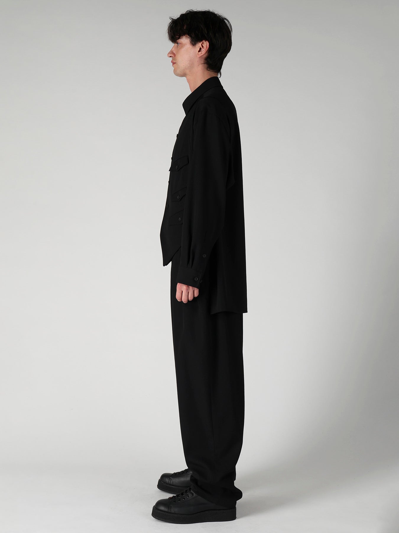 WOOL GABARDINE VEST LAYERED BLOUSE – THE SHOP YOHJI YAMAMOTO