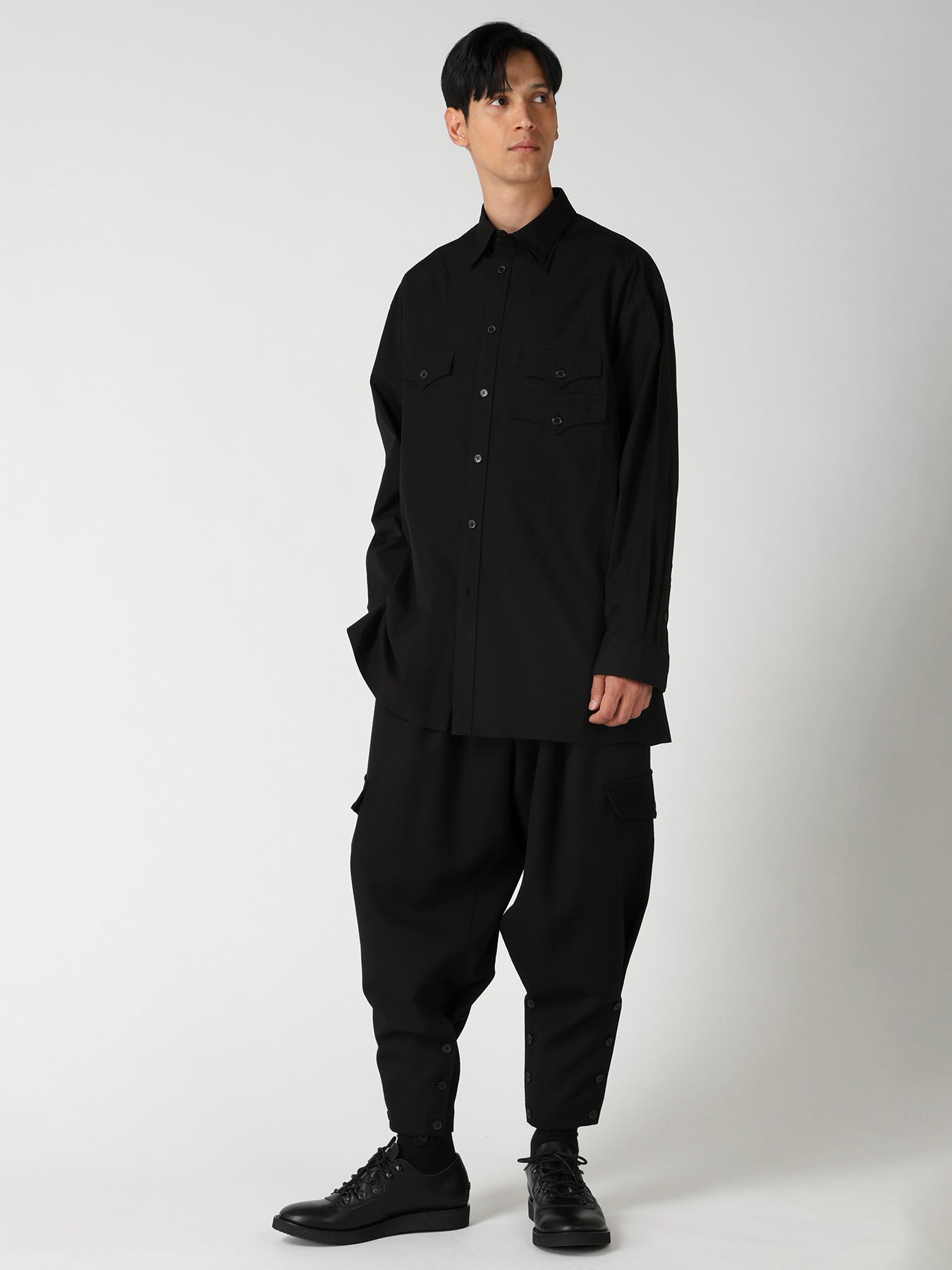 COTTON BROAD 3 FLAP ASYMMETRY BLOUSE – THE SHOP YOHJI YAMAMOTO