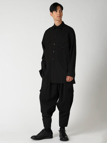 COTTON BROAD 3 FLAP ASYMMETRY BLOUSE
