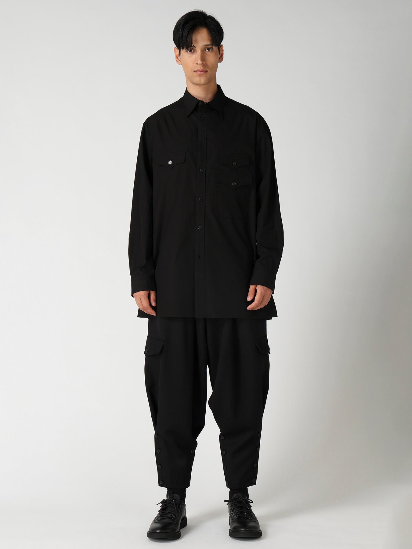 COTTON BROAD 3 FLAP ASYMMETRY BLOUSE – THE SHOP YOHJI YAMAMOTO