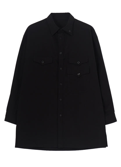 COTTON BROAD 3 FLAP ASYMMETRY BLOUSE