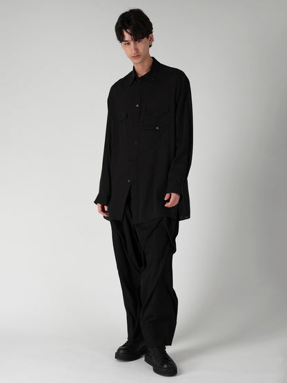 CELLULOSE LAWN 3 FLAP ASYMMETRY BLOUSE