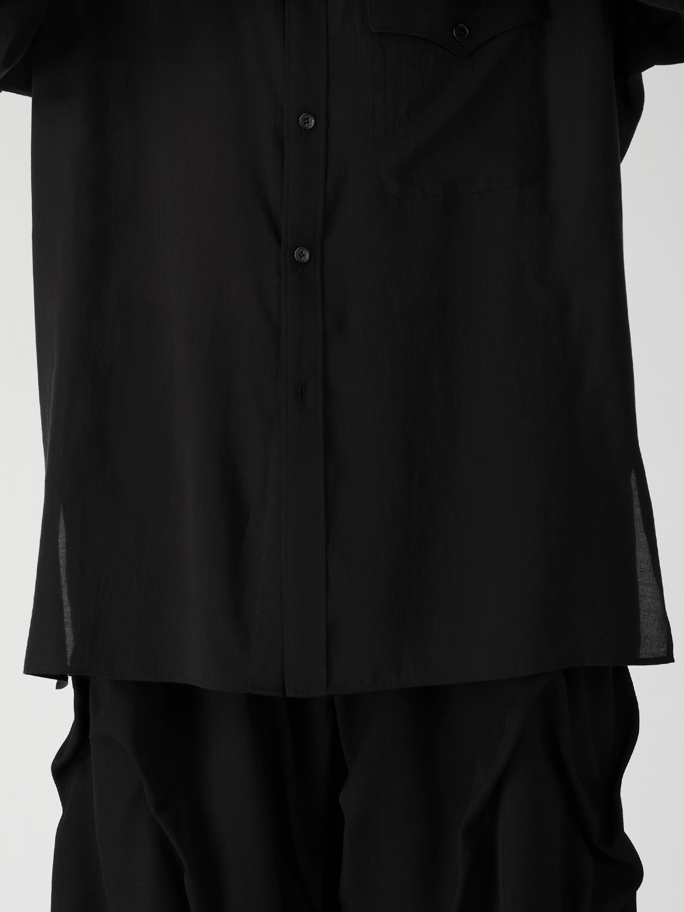 CELLULOSE LAWN 3 FLAP ASYMMETRY BLOUSE