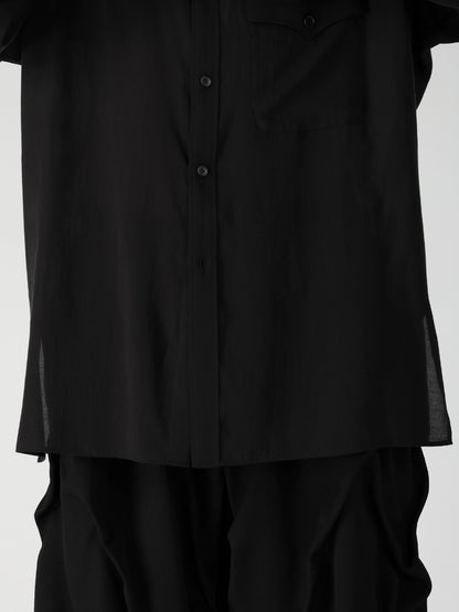 CELLULOSE LAWN 3 FLAP ASYMMETRY BLOUSE