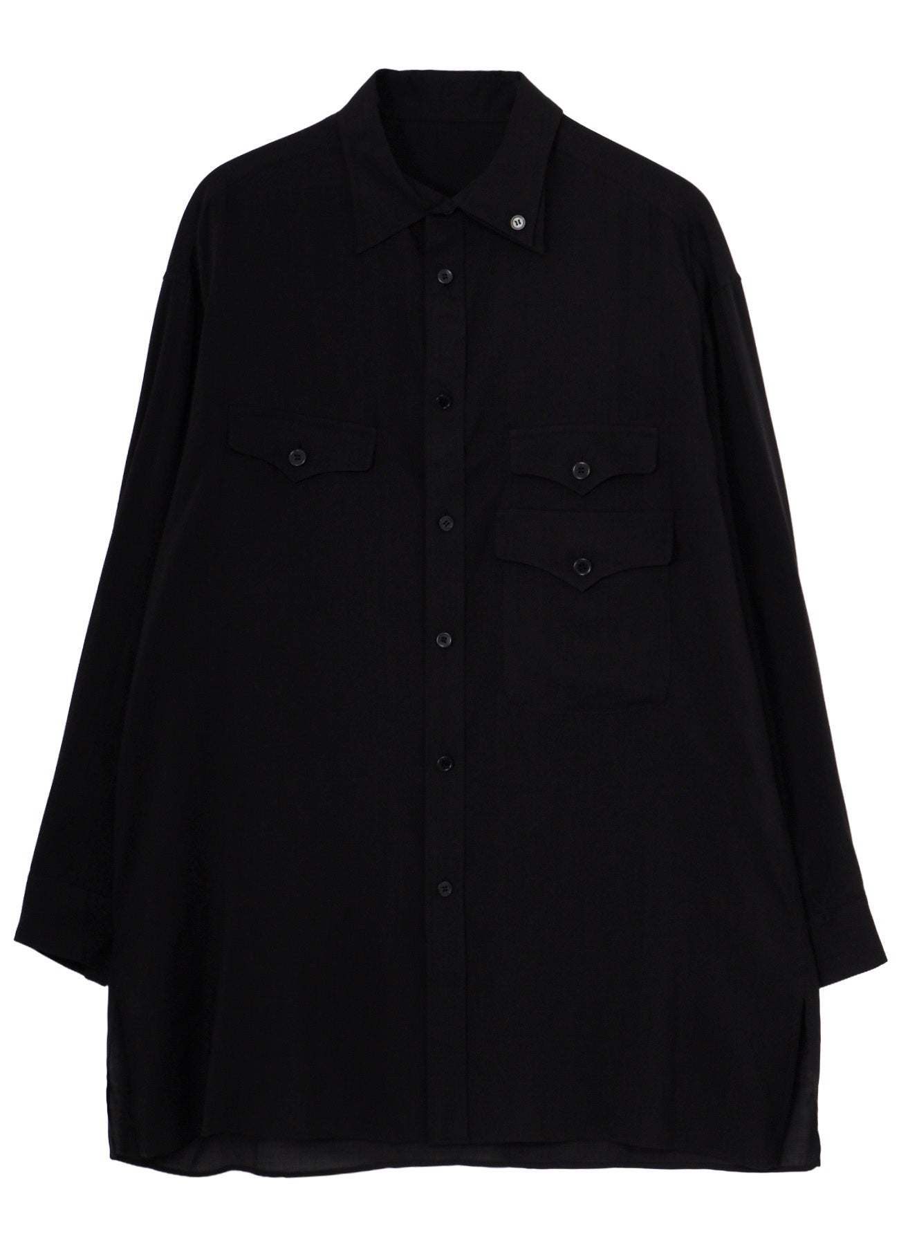 CELLULOSE LAWN 3 FLAP ASYMMETRY BLOUSE