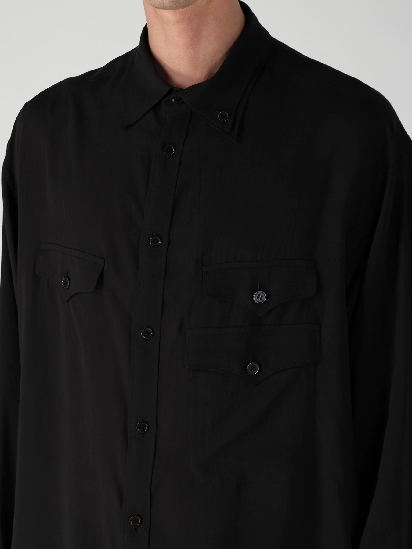 CELLULOSE LAWN 3 FLAP ASYMMETRY BLOUSE – THE SHOP YOHJI YAMAMOTO