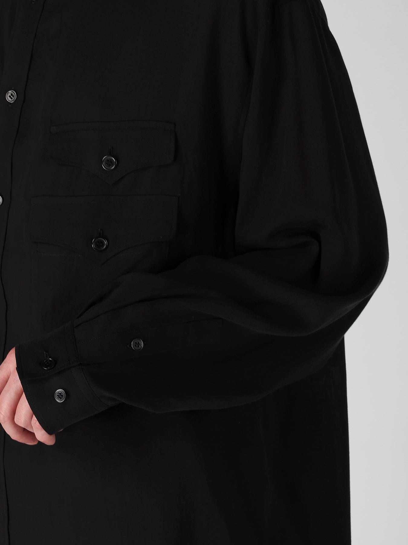 CELLULOSE LAWN 3 FLAP ASYMMETRY BLOUSE