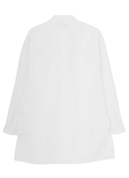 COTTON BROAD PEN POCKET DOUBLE COLLAR BLOUSE