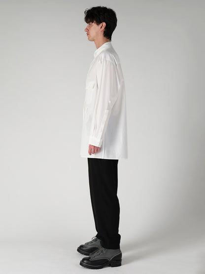 COTTON BROAD PEN POCKET DOUBLE COLLAR BLOUSE