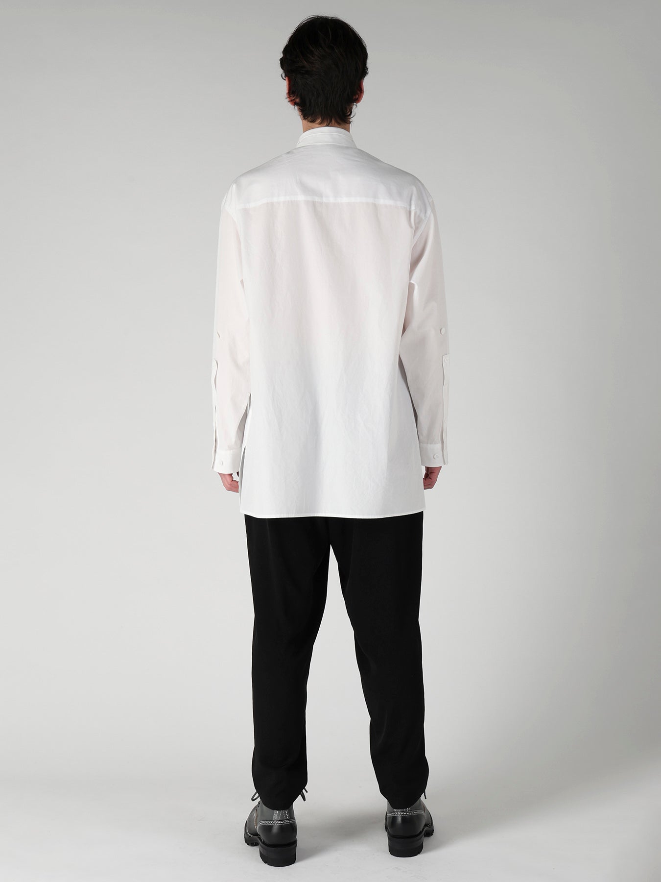 COTTON BROAD PEN POCKET DOUBLE COLLAR BLOUSE