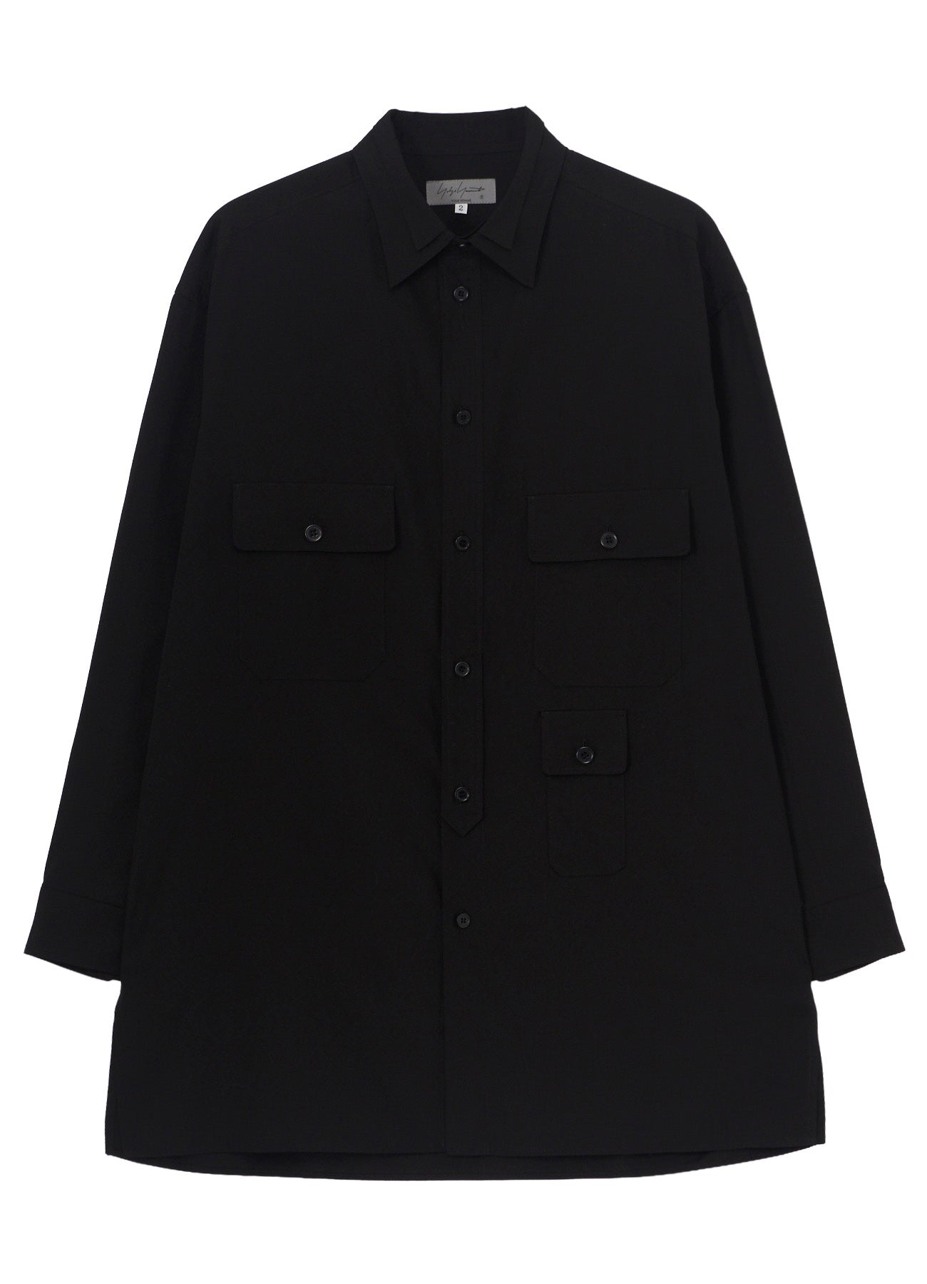 COTTON BROAD PEN POCKET DOUBLE COLLAR BLOUSE