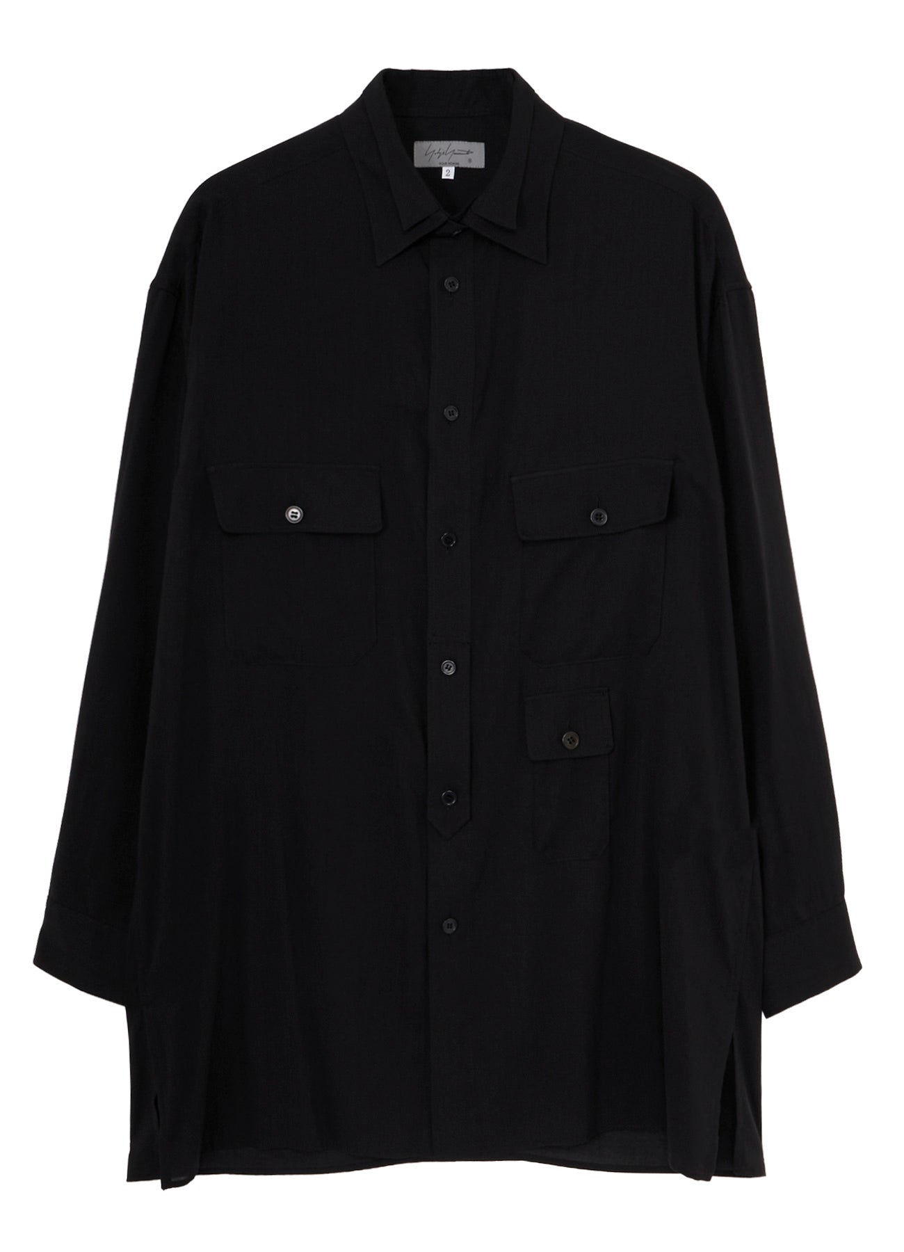 CELLULOSE LAWN PEN POCKET DOUBLE COLLAR BLOUSE