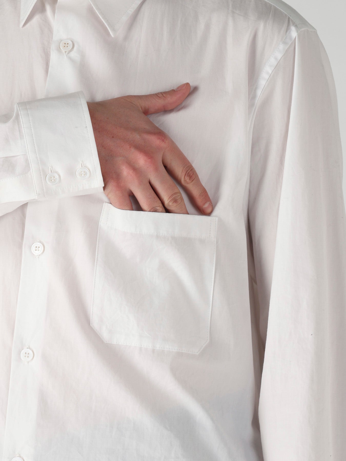 COTTON BROAD DOUBLE POCKET SHIRT