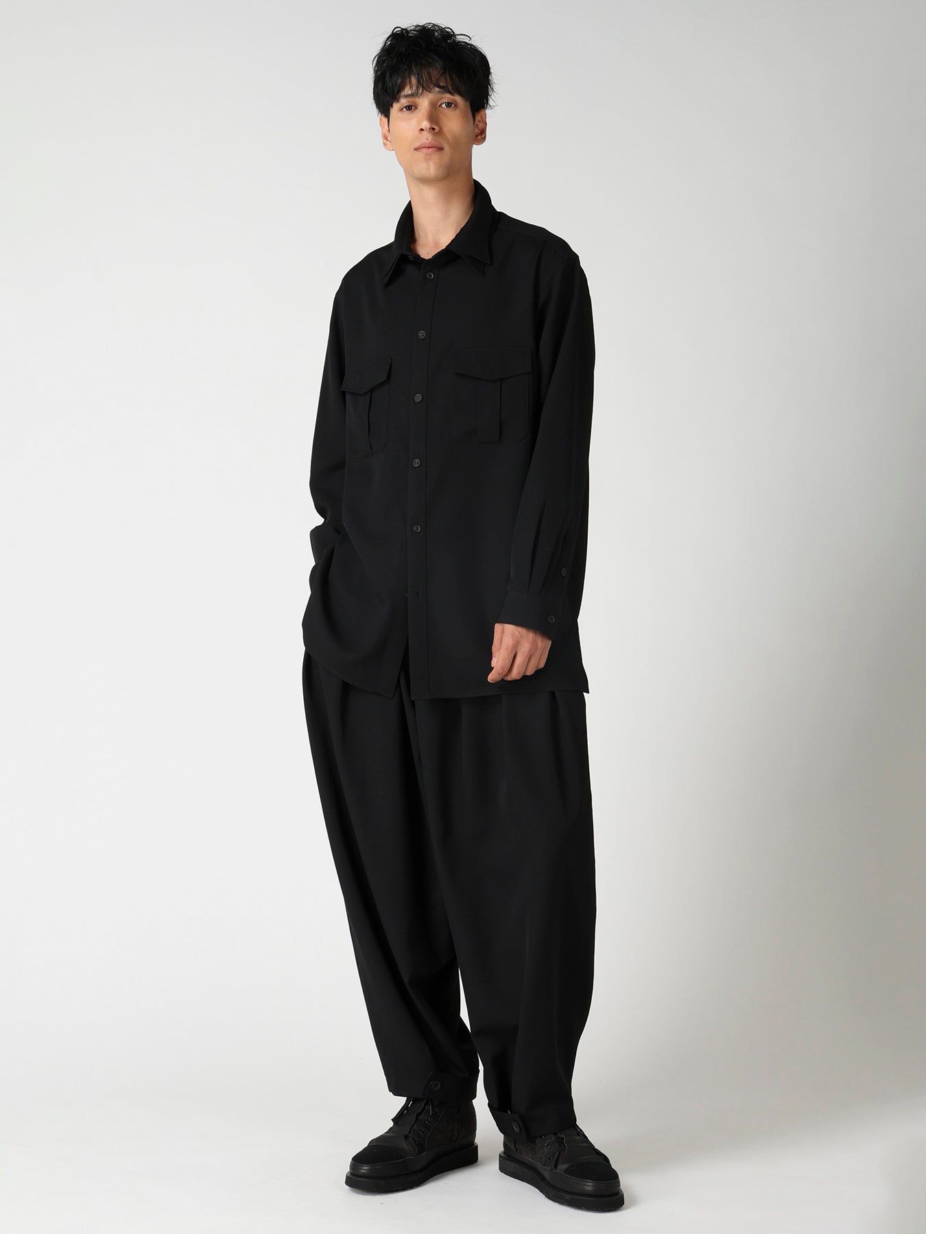 WOOL GABARDINE DOUBLE COLLAR BLOUSE – THE SHOP YOHJI YAMAMOTO