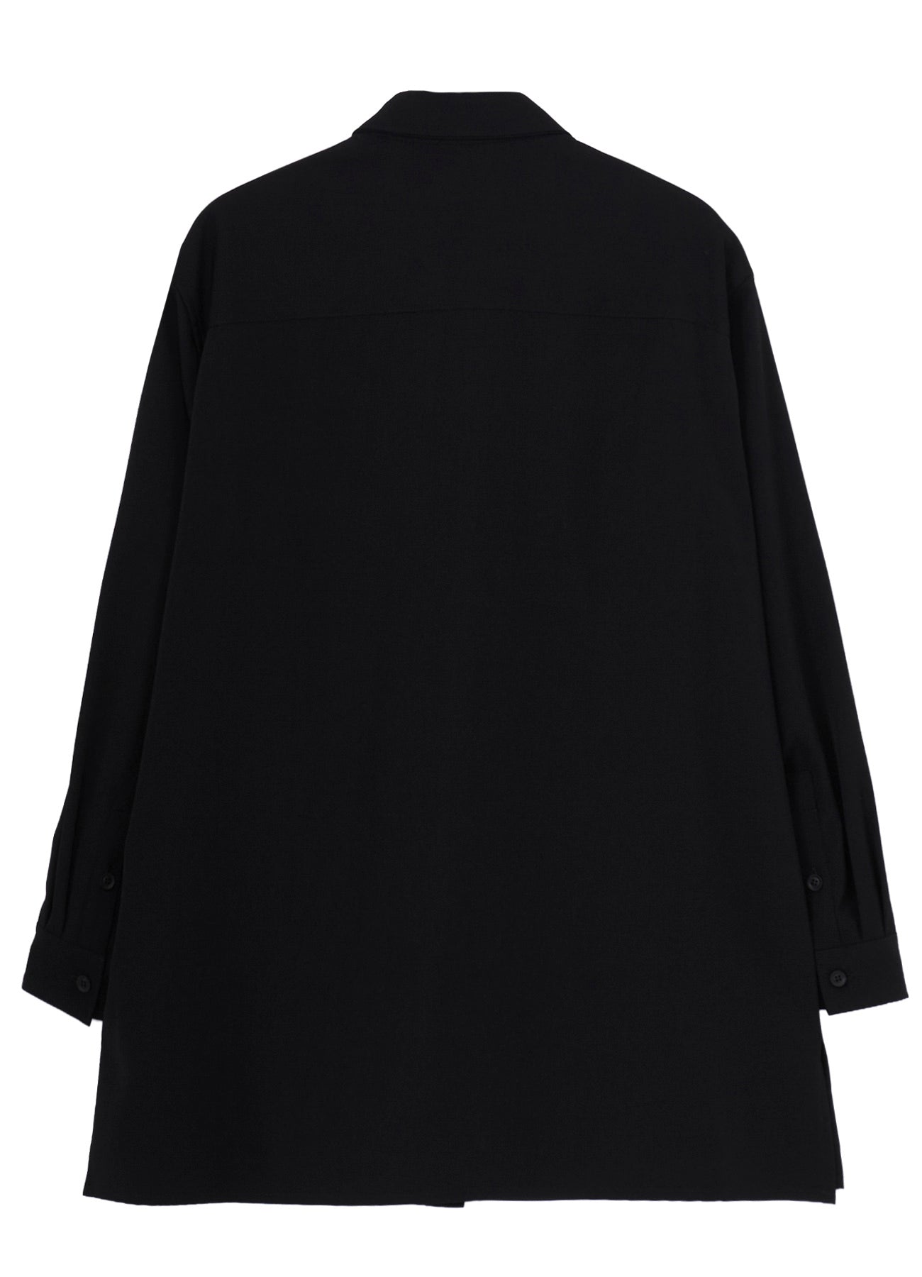 WOOL GABARDINE DOUBLE COLLAR BLOUSE
