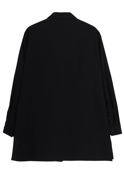 WOOL GABARDINE DOUBLE COLLAR BLOUSE