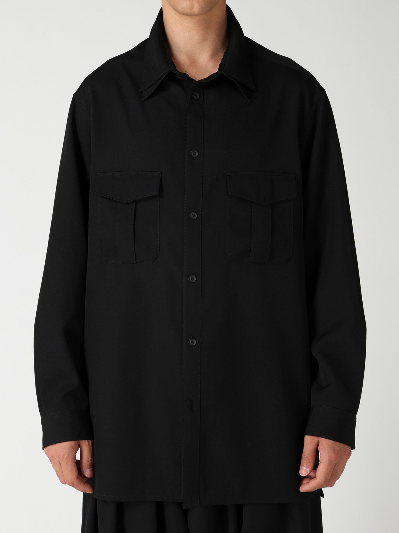 WOOL GABARDINE DOUBLE COLLAR BLOUSE – THE SHOP YOHJI YAMAMOTO