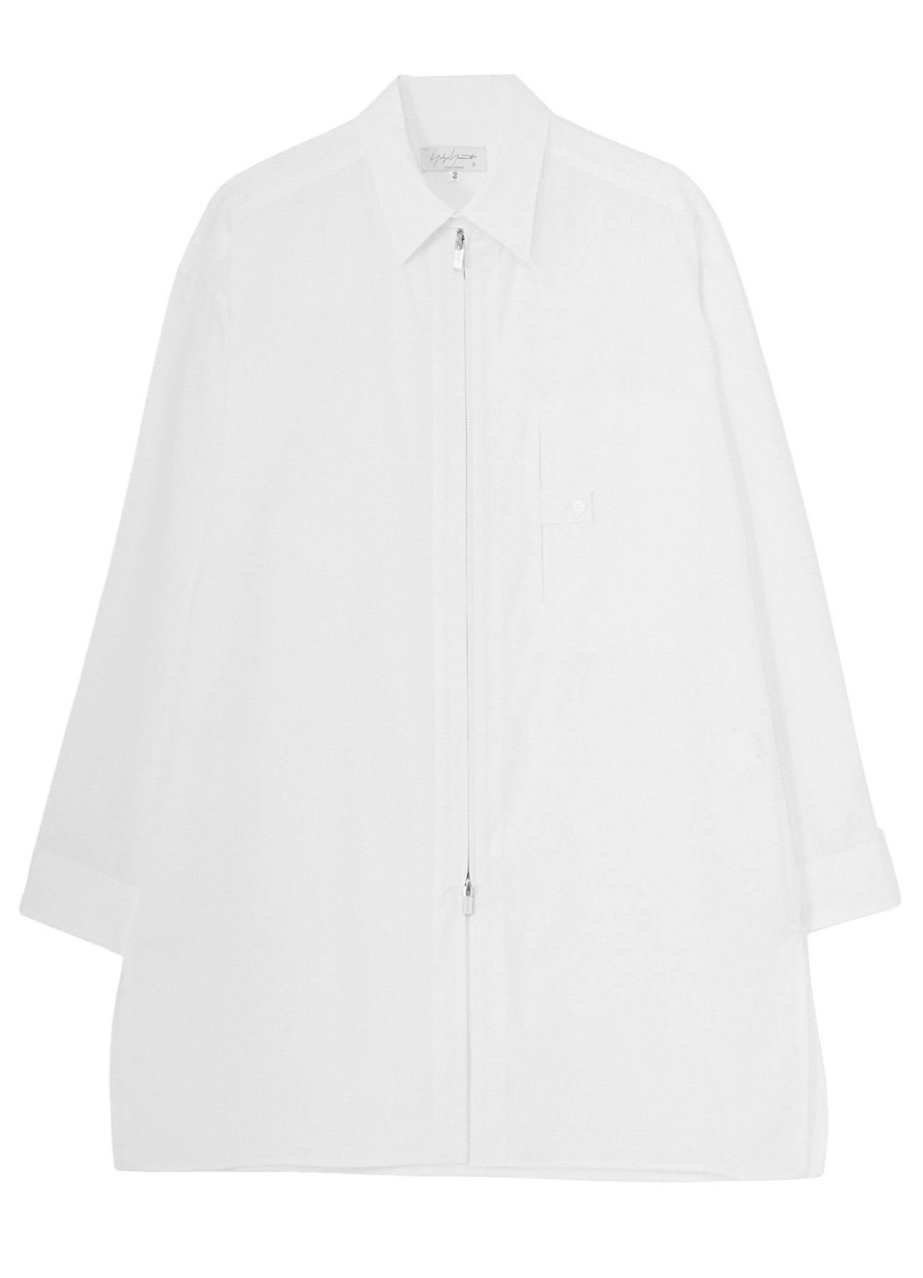 COTTON BROAD FRONT ZIP BROAD BLOUSE