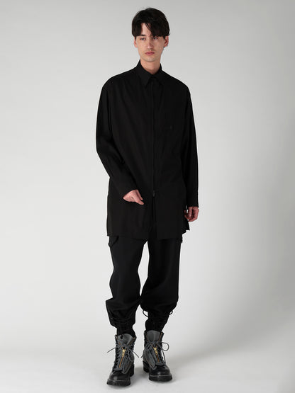 COTTON BROAD FRONT ZIP BROAD BLOUSE