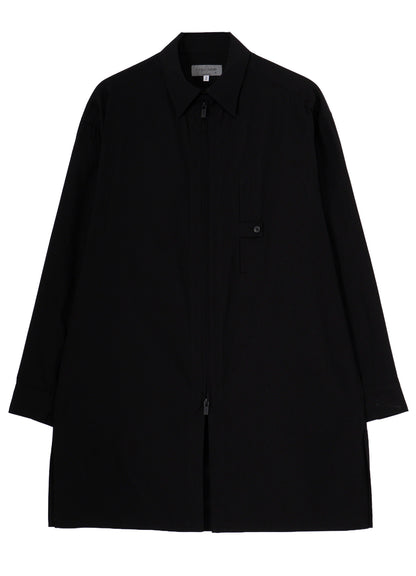 COTTON BROAD FRONT ZIP BROAD BLOUSE