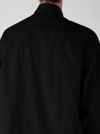 COTTON BROAD FRONT ZIP BROAD BLOUSE