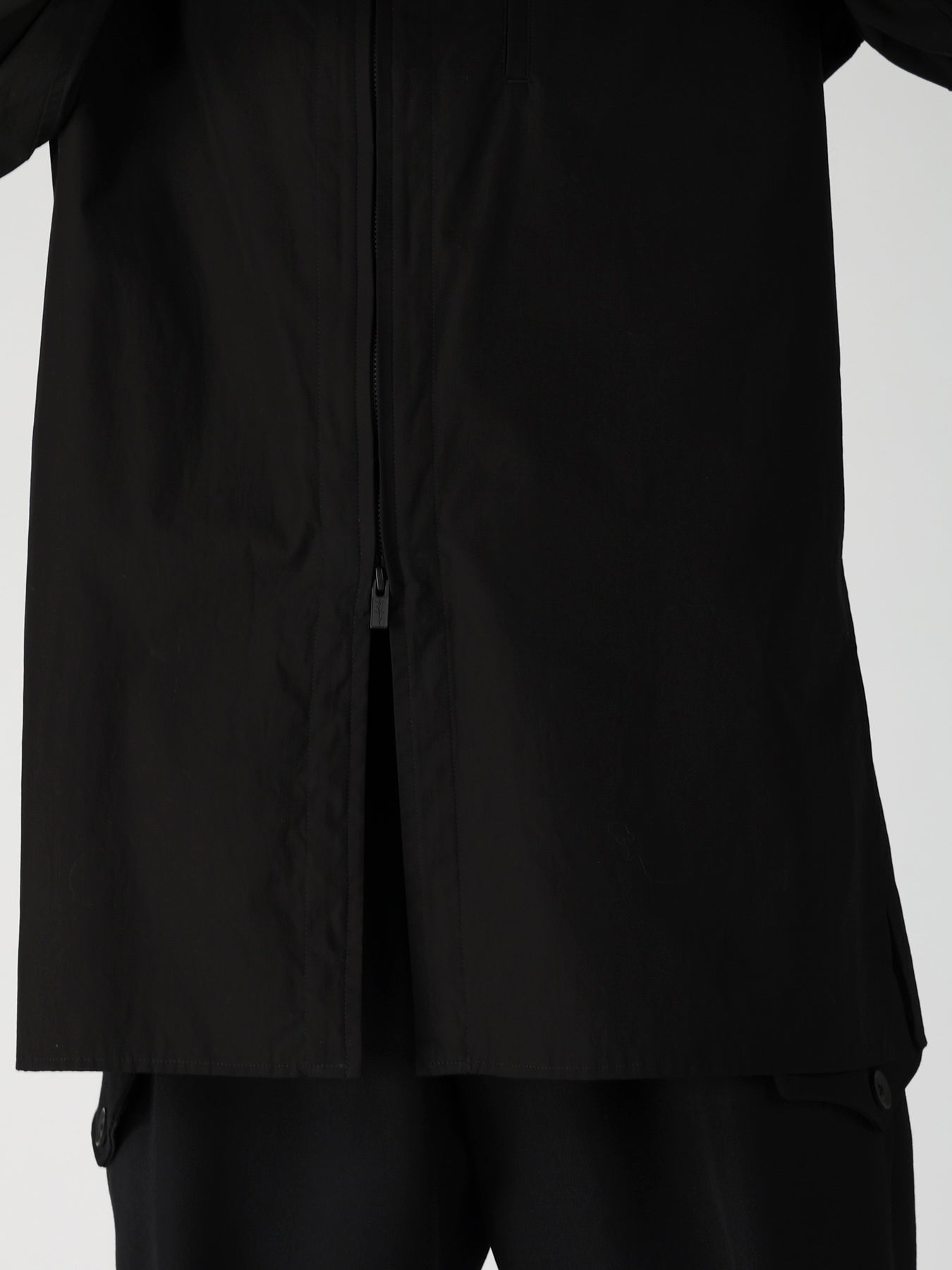 COTTON BROAD FRONT ZIP BROAD BLOUSE