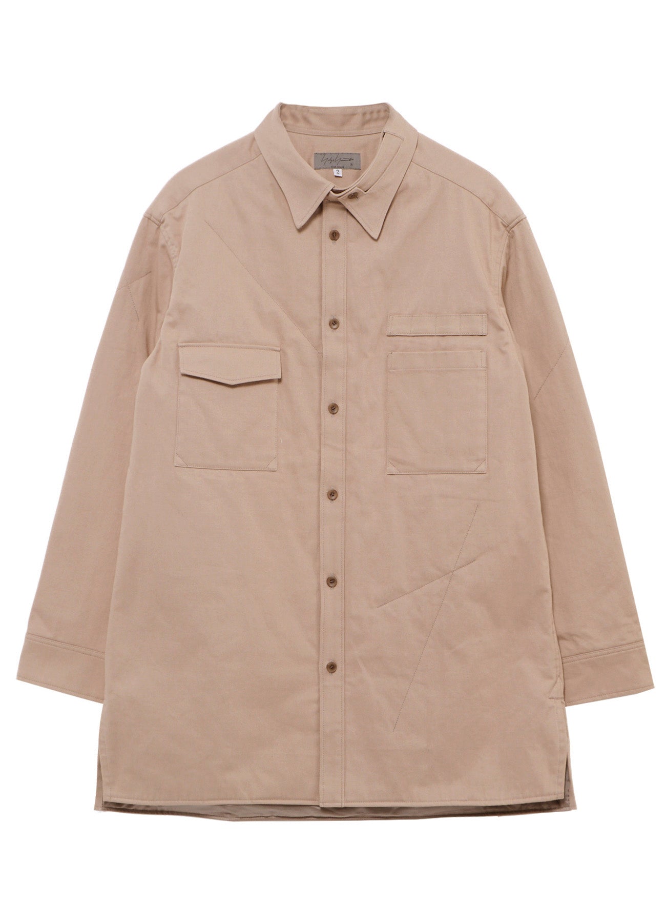 MILITARY BACK SATIN PADDED PANEL COLLAR BELT BLOUSE