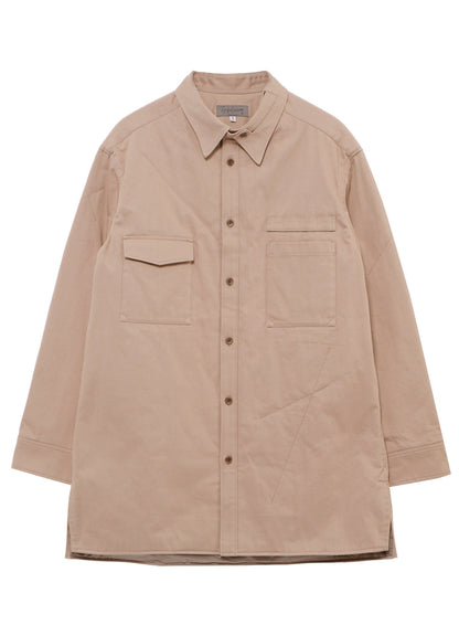 MILITARY BACK SATIN PADDED PANEL COLLAR BELT BLOUSE