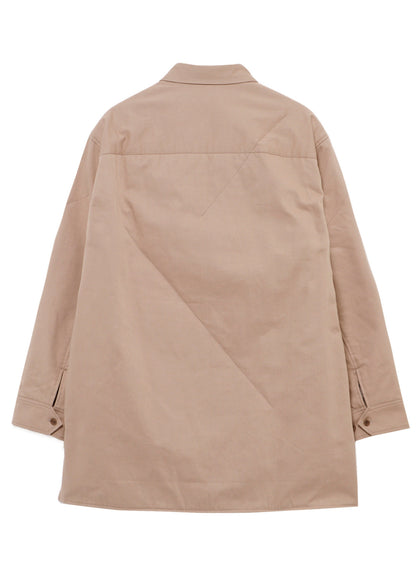MILITARY BACK SATIN PADDED PANEL COLLAR BELT BLOUSE