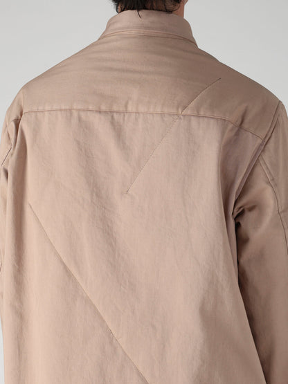 MILITARY BACK SATIN PADDED PANEL COLLAR BELT BLOUSE