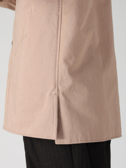 MILITARY BACK SATIN PADDED PANEL COLLAR BELT BLOUSE
